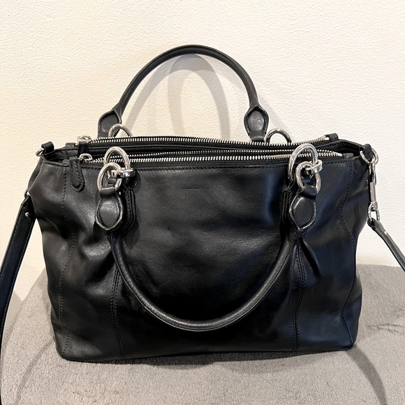 COACH Collette | Black Leather | Convertible Carryall handbag | F33447 - Picture 2 of 9